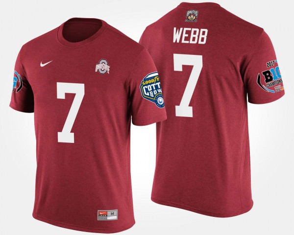 Ohio State Buckeyes Damon Webb Men's #7 Big Ten Conference Cotton Bowl Bowl Game Scarlet College Football T-Shirt 2404AUTE6